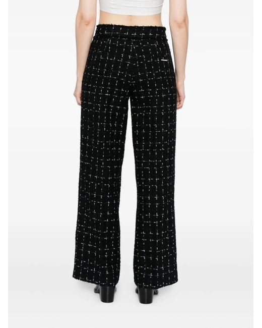 Karl Lagerfeld Black Logo-Print Boucle Trousers