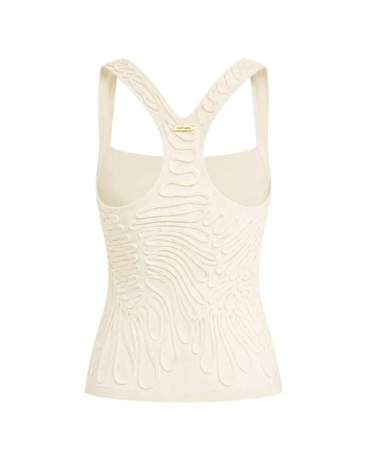 Cult Gaia White Stella Cord-Embroidered Top