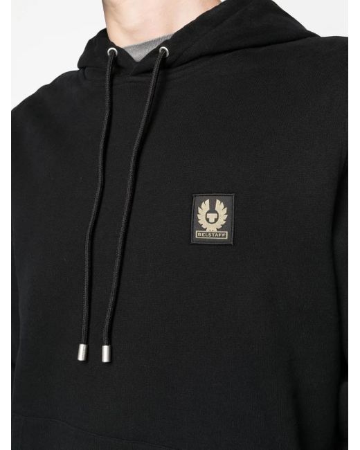 Belstaff Black Logo Patch Hoodie for men