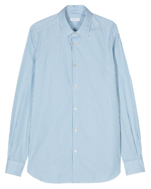 メンズ Boglioli Striped Cotton Shirt Blue