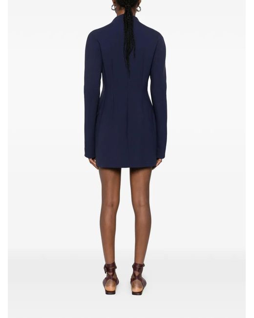 Sportmax Blue Spxtefrite Pockets High-Neck Mini Dress