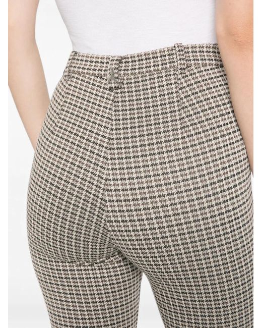 Patrizia Pepe Gray Pantalon Slim À Motif Pied-De-Poule