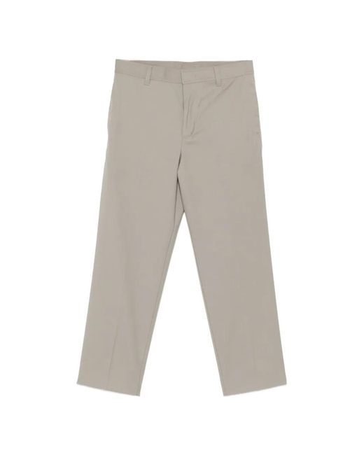 Emporio Armani White Virgin Wool Trousers for men