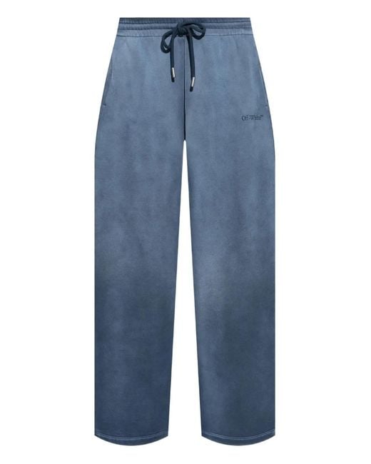 Off-White c/o Virgil Abloh Blue Drawstring Track Pants for men