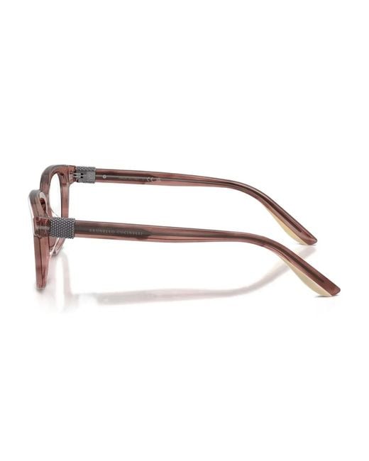 Brunello Cucinelli Purple Rectangle-Frame Glasses
