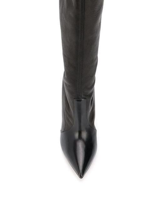 Casadei Black Blade Thigh-High Boots
