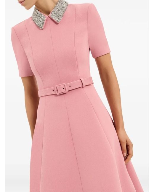 Rebecca Vallance Pink Xena Short-Sleeve Midi Dress