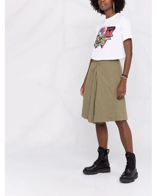 DSquared² White Graphic Print Crew-Neck T-Shirt