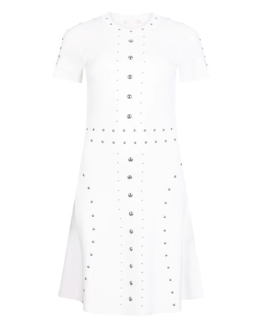 Liu Jo White Knit Dress With Studs