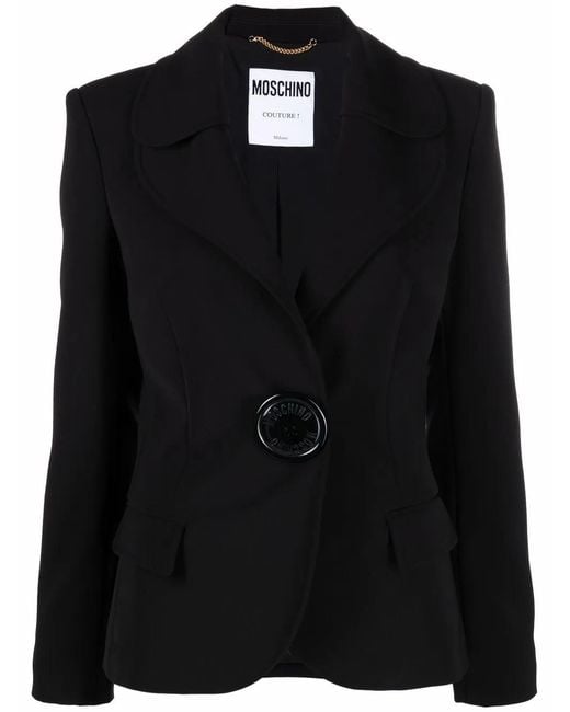 Moschino Black Oversized-Button Tailored Blazer