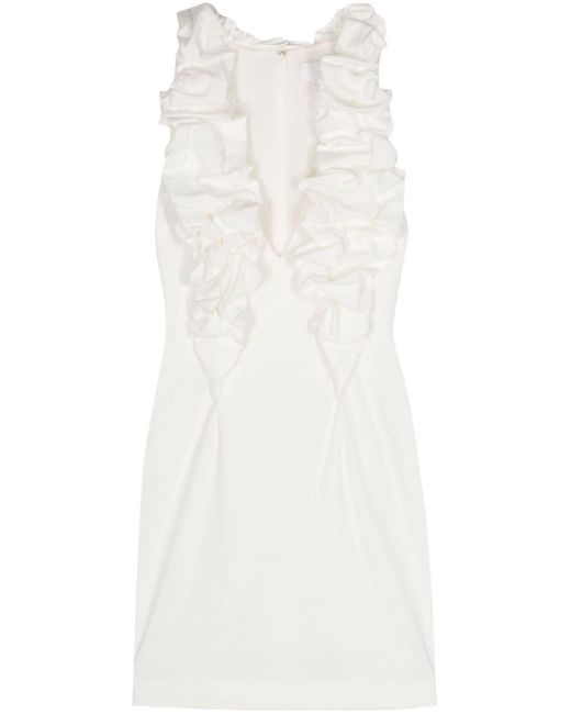 Genny Mini-jurk Met Ruches in het White