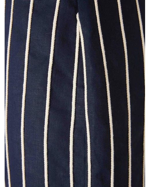 ANDRES OTALORA Blue Striped-Pattern Trousers