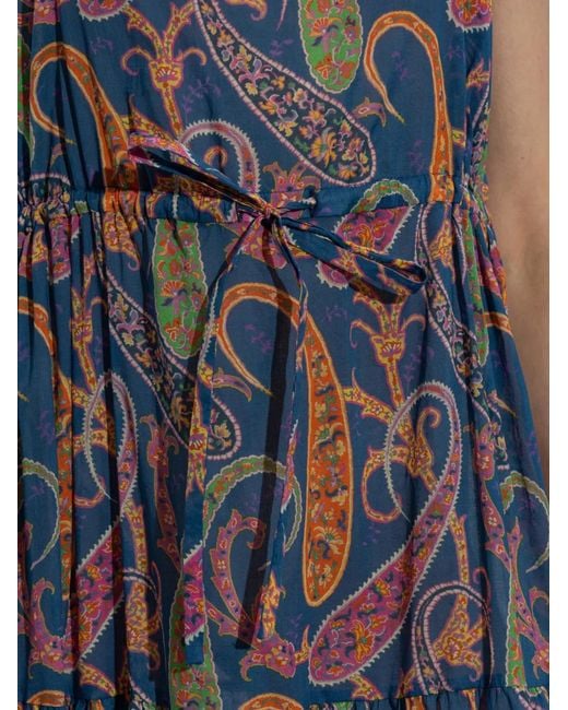 Vestido largo con motivo de cachemira Etro de color Blue