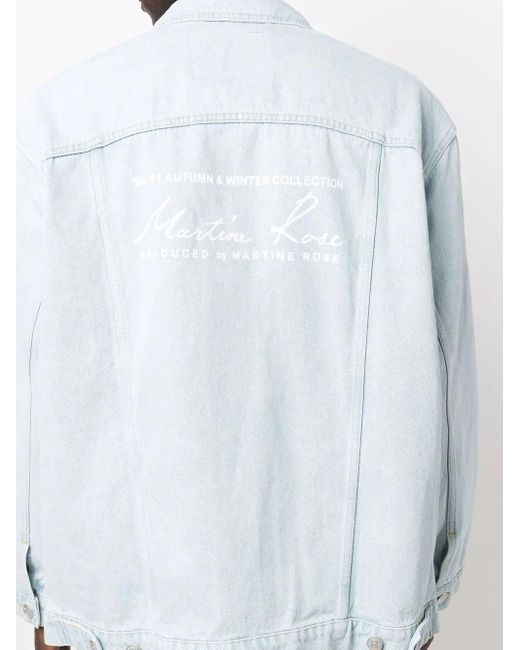 Martine Rose Blue Logo-Print Denim Jacket