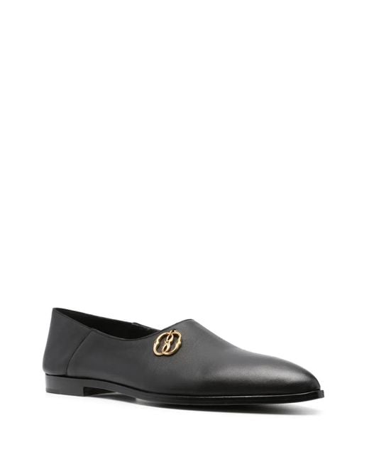 Bally Black Pointed-Toe Leather Loafers