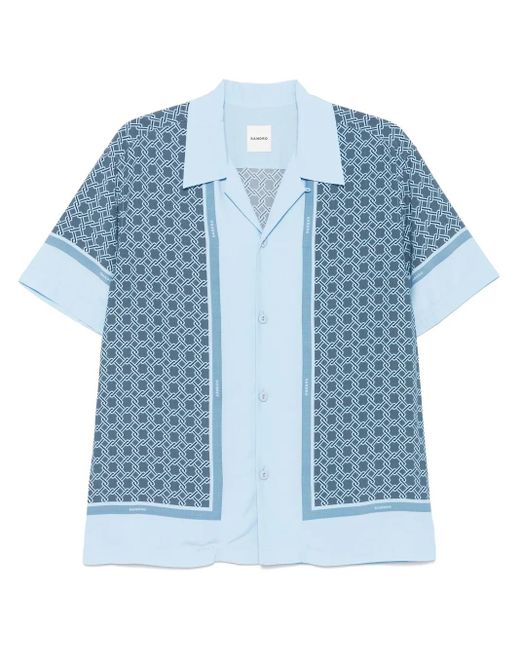 メンズ Sandro ショートスリーブ シャツ Blue