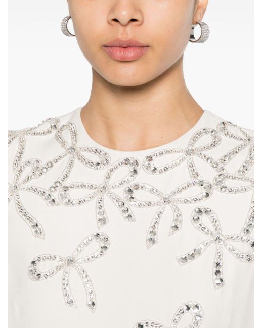 Valentino Garavani Mini-jurk Verfraaid Met Kristallen in het White