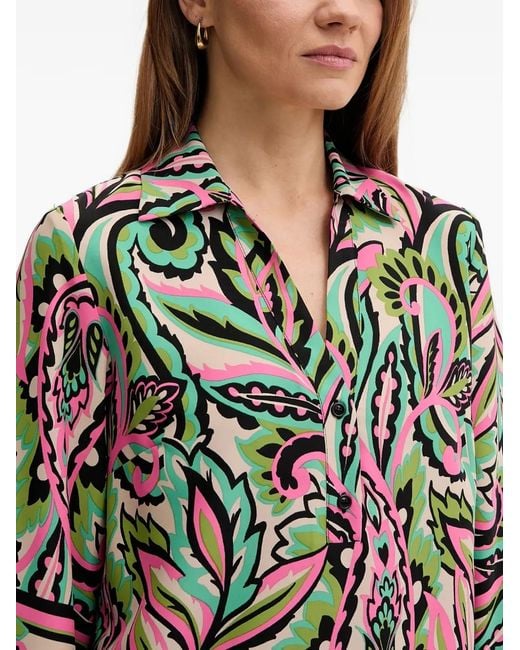 Joseph Ribkoff Red Patterned Three-Quarter-Sleeve Top