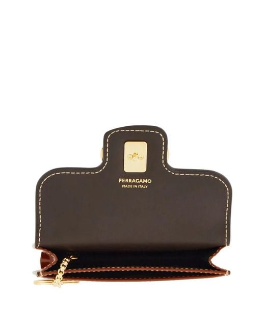 Ferragamo Brown Gancini Card Holder