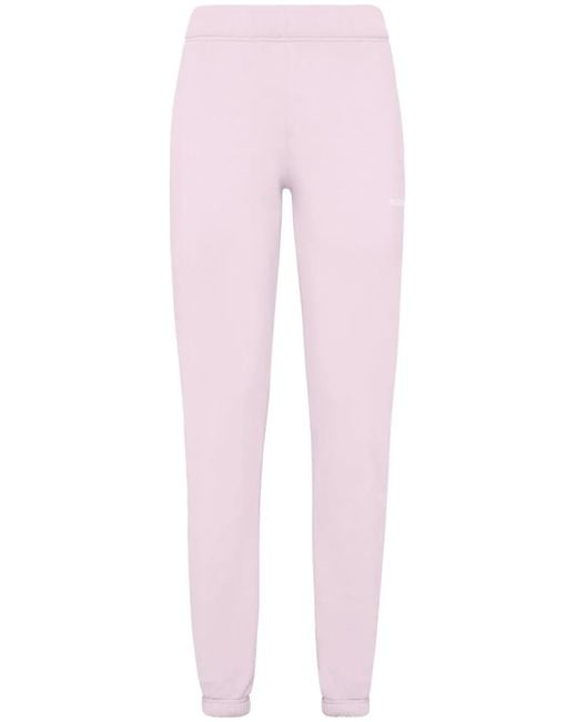Philipp Plein Pink Logo-Print Skinny Track Pants