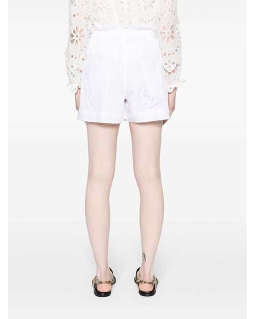 Isabel Marant White Hidea Lace-detailed Shorts