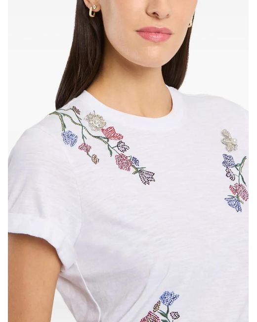Cinq À Sept White Floral Whispering Vines Bree T-Shirt