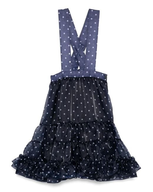 Comme des Garçons Blue Kleid Mit Polka Dots
