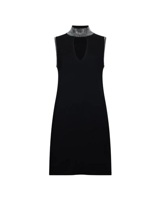 Liu Jo Black Knit Dress With Rhinestones