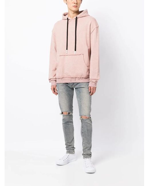 Haculla Pink Laser Drawstring Hoodie for men
