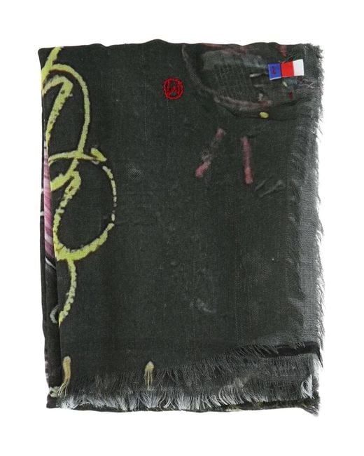 TALKING WALLS Green Ela Burlesque Fringed Scarf