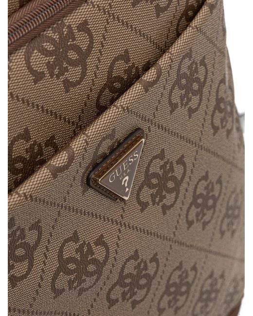 Guess Brown Berta 4G Patterned Logo-Plaque Backpack