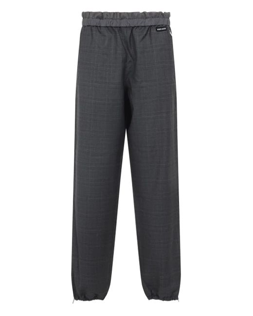 Miu Miu Gray Checked Elasticated-Waist Track Pants