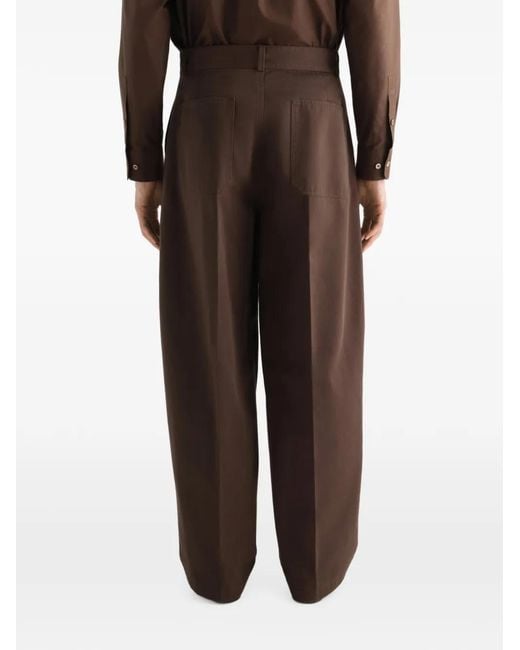 Lemaire Brown Barrel Pants for men