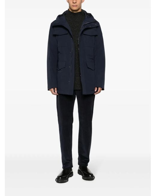 Paul & Shark Blue Shark-Keyring Corduroy Trousers for men