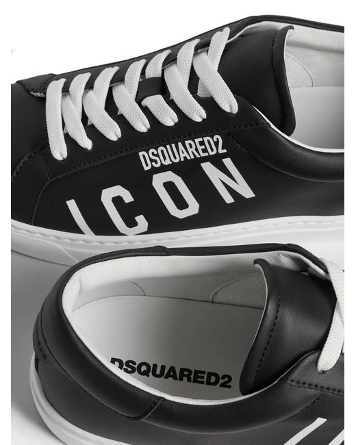 DSquared² Black Icon Cassetta Sneakers for men