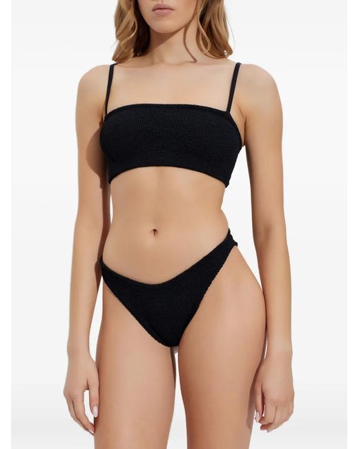 Hunza G Black Gigi Crinkle-Effect Bikini