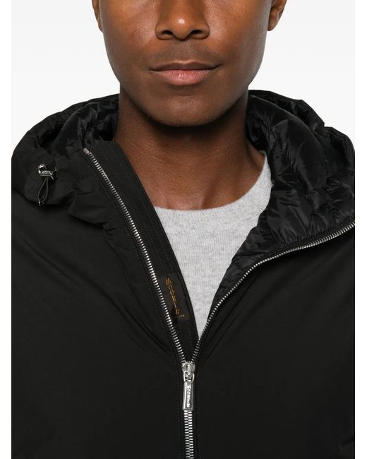 Moorer Black Oniro Hooded Jacket for men