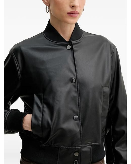 ARMANI EXCHANGE Black Logo-Embossed Bomber Jacket