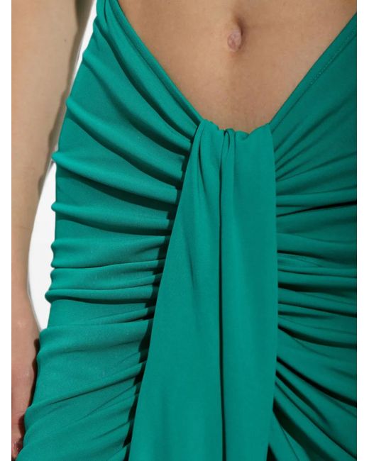 Christopher Esber Green Vivenda Maxi Draped Cutout Dress