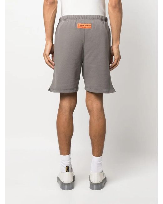 Heron Preston Gray Logo-Print Track Shorts for men