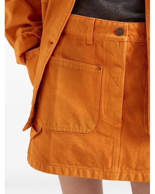 Prada Orange Canvas Miniskirt
