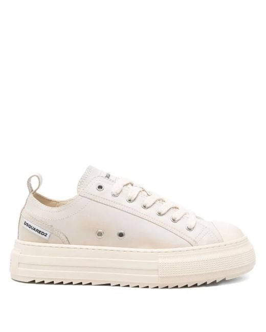 DSquared² Leather platform trainers in White für Herren