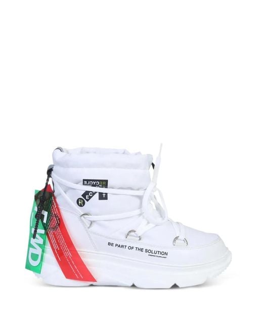 F_WD White Lace-Up Platform Boots