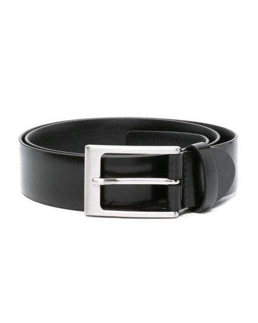 Canali Black Buckle-fastening Leather Belt for men