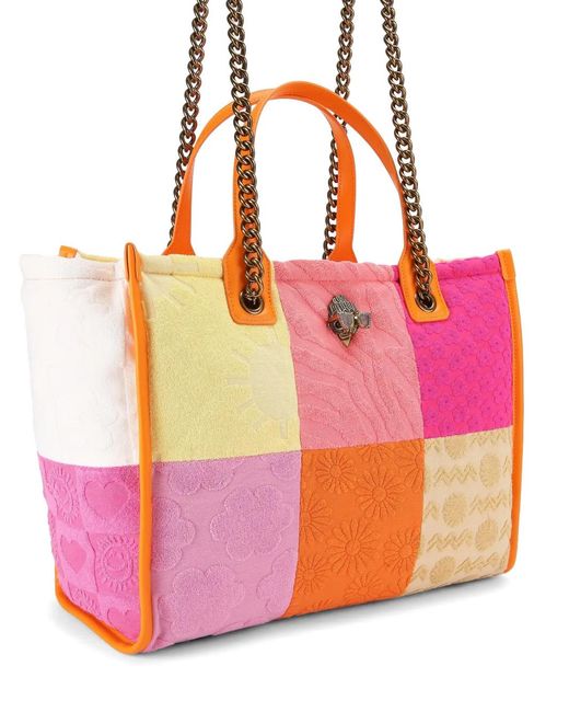 Kurt Geiger Pink Hoxton Patchwork Tote Bag