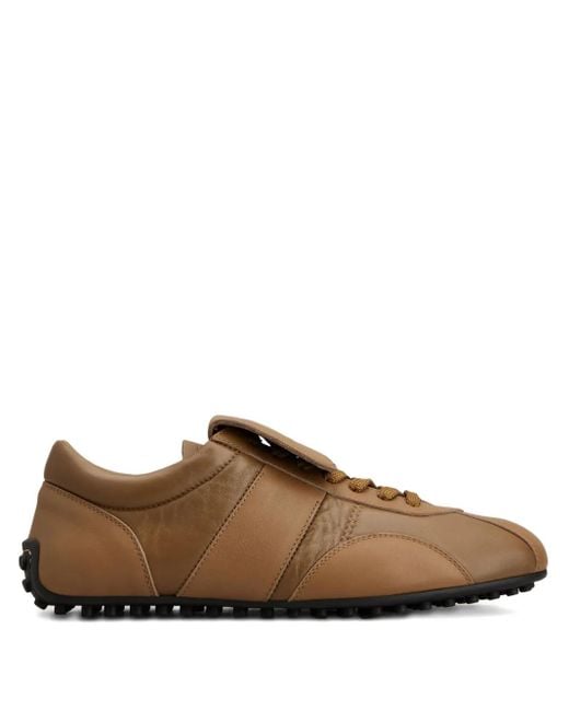 Tod's Brown Leather Strap Trainers for men