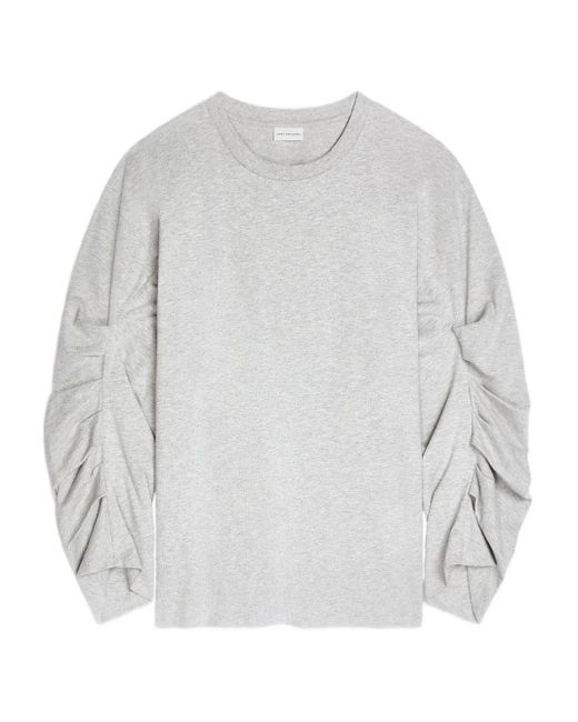 Dries Van Noten プリーツ ロングtシャツ White