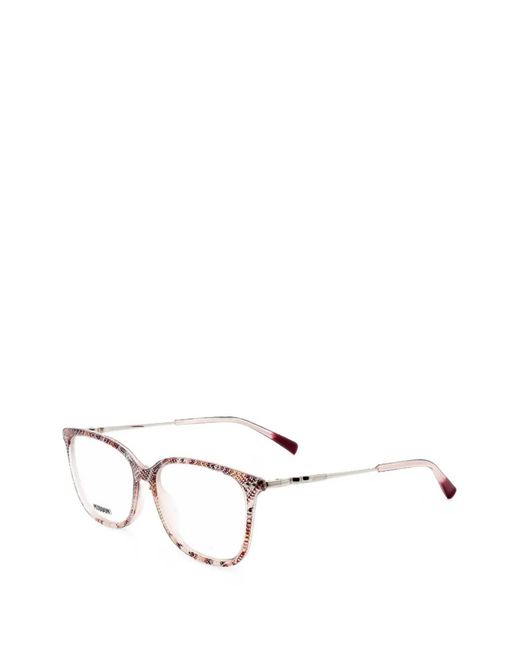 Missoni Natural Zigzag-Pattern Rectangle-Frame Glasses