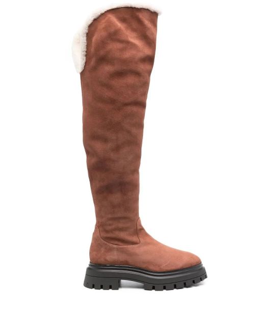 Stuart Weitzman Brown Bedford Suede Thigh-High Boots