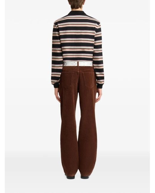 Marni Brown Corduroy Flared Trousers for men